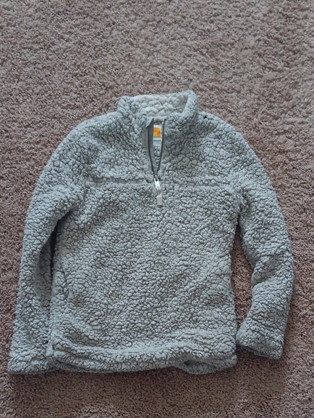 C&C California Light Gray Sherpa Quarter-Zip Pullover